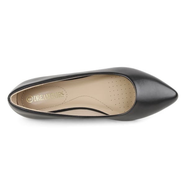 Pointed Toe Ballet Slip On Flats - BLACK PU - 4